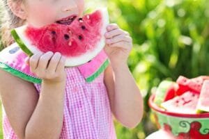 watermelon summer little girl eating watermelon food