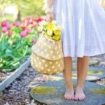 barefoot basket blooming blossoming