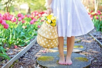 barefoot basket blooming blossoming