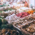 assorted tropical fruits at local market