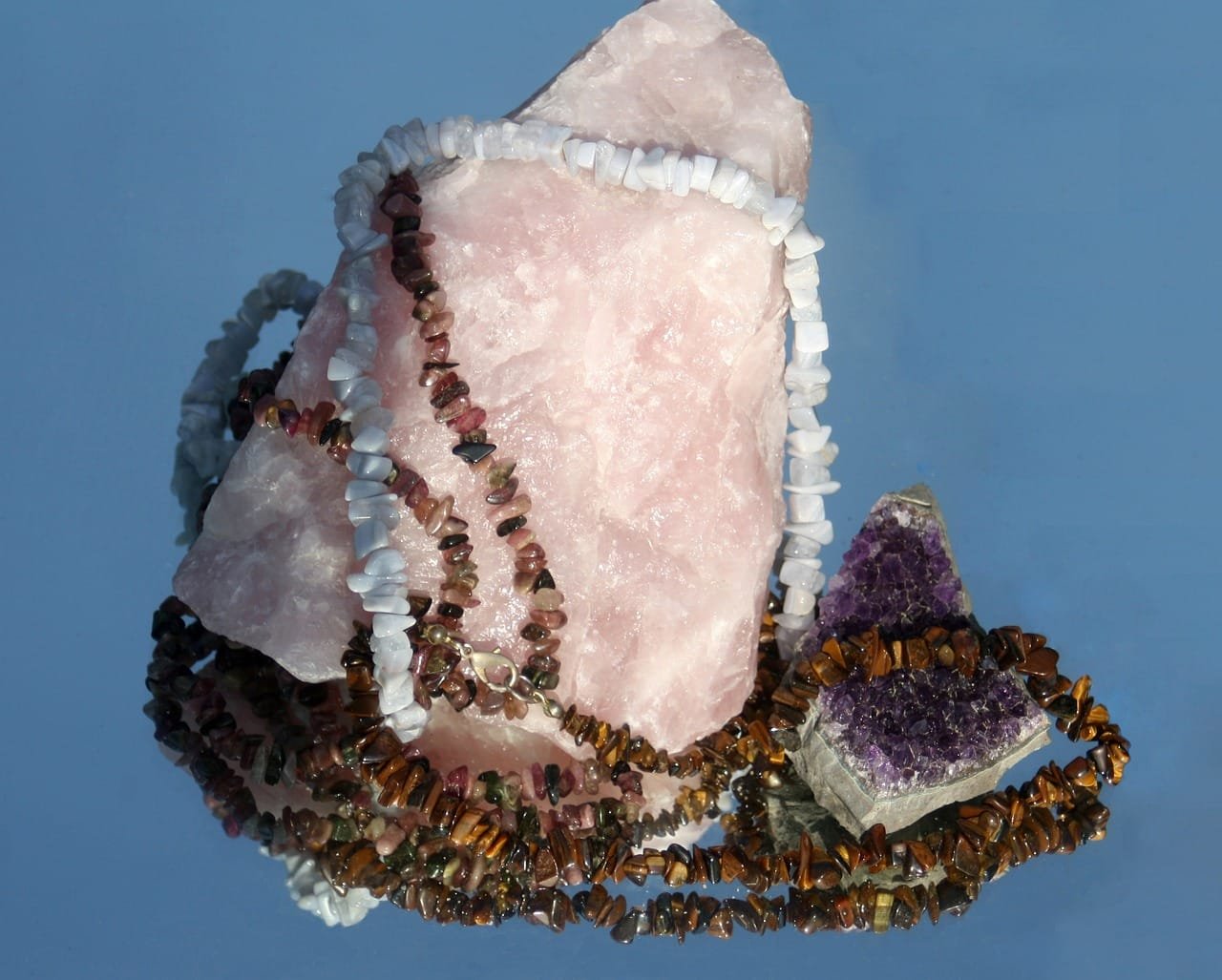 rose quartz, gems, jewellery