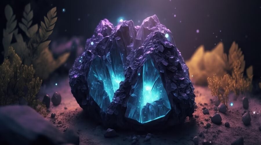 uso etérico de los cristales, ai generated, rock, blue crystal