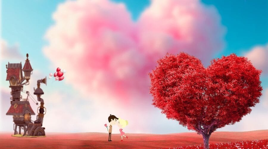 san valentin, valentine's day, love, heart, fantasy, clouds, couple, nature, lovers, together, relationship