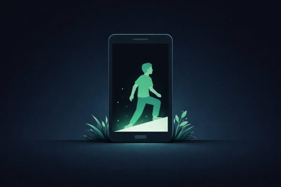 NotiPress Joven dentro de un smartphone Sergio F Cara NotiPress Composicion